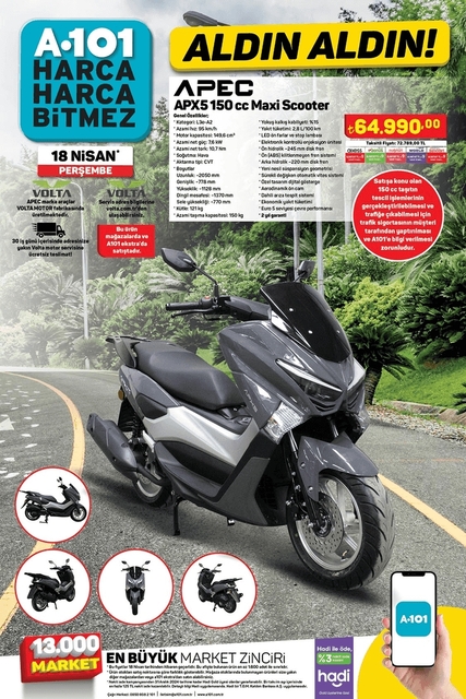 A101 18 Nisan 2024 Aktüel: A101'e Scooter Ve Beyaz Eşya Geliyor! A101 ...