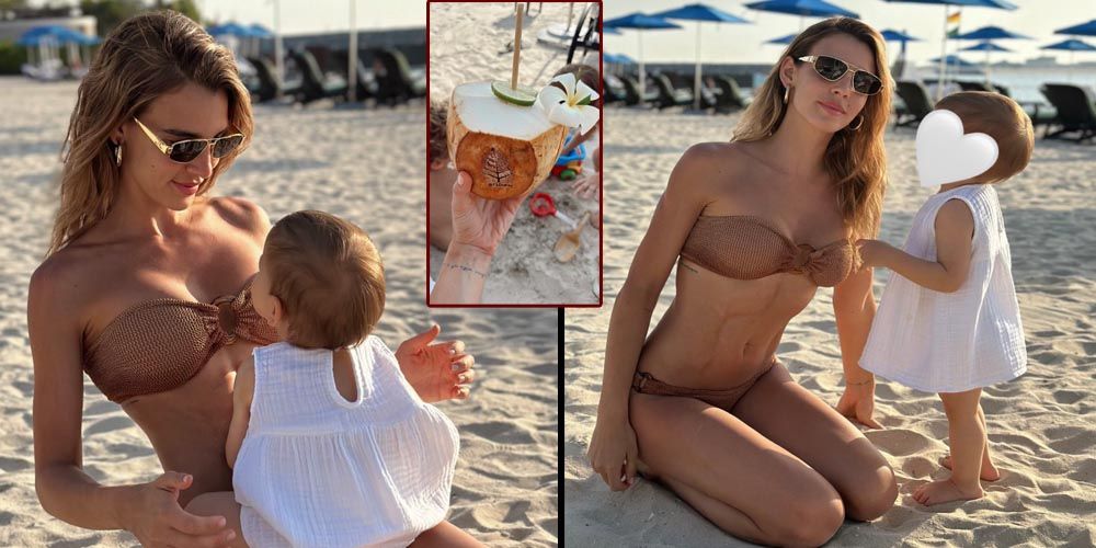 Anne kızın deniz keyfi...