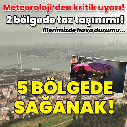 Hava durumu | Meteoroloji'den bölgede toz taşınımı 5 bölgede sağanak uyarısı - Hava durumu İstanbul, Ankara, İzmir