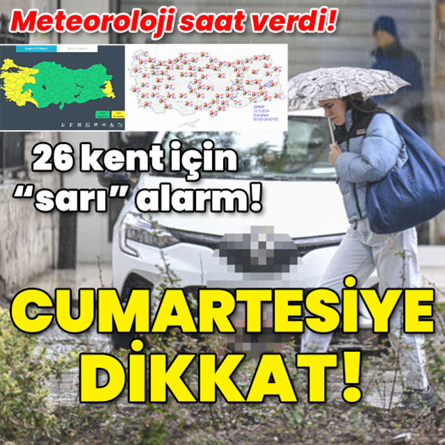 Meteoroloji saat verdi! 26 kent için sarı alarm! Cumartesiye dikkat!