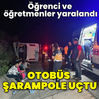 Öğrencileri taşıyan midibüs şarampole uçtu: 25 yaralı