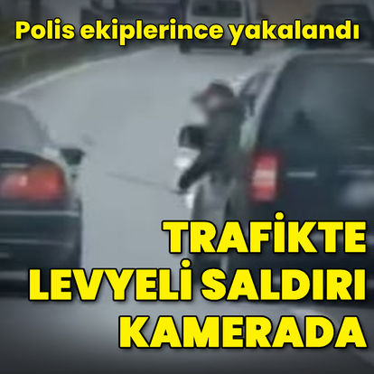 İstanbul'da trafikte levyeli saldırı kamerada!