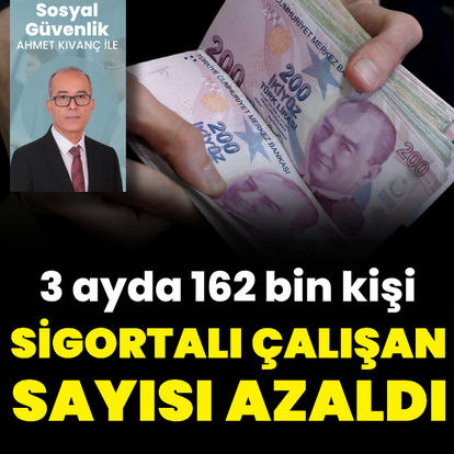 Sigortalı çalışan sayısı ilk çeyrekte de azaldı