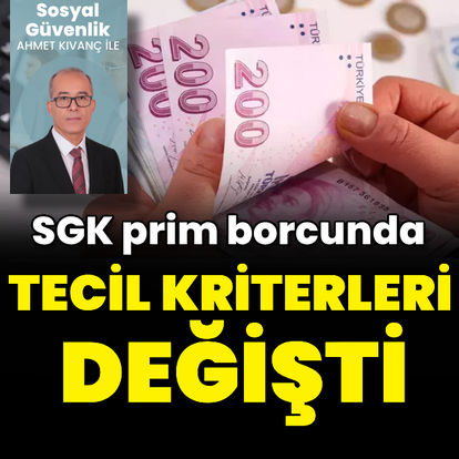 SGK prim borcunda tecil kriterleri