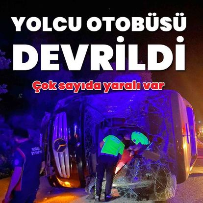 Yolcu otobüsü şarampole devrildi: 9 yaralı