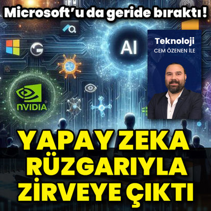 Nvidia, yapay zeka rüzgarıyla piyasa değerinde zirveye yükseldi