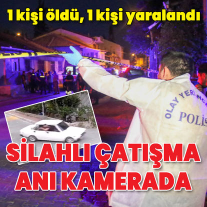 Uşak'ta silahlı çatışma anı kamerada: 1 ölü, 1 yaralı