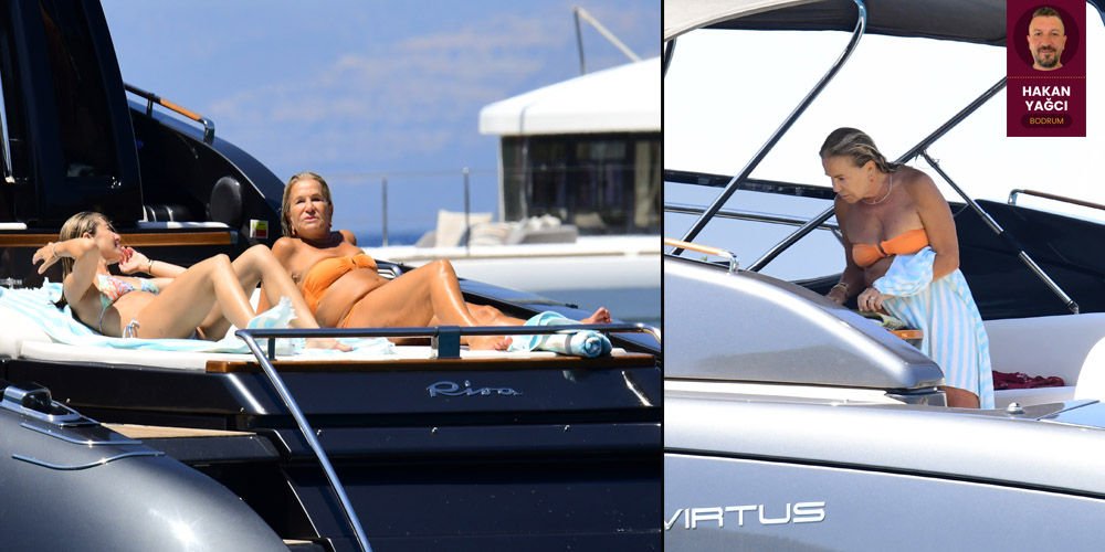 Deniz tutkunları teknede güneşlendi