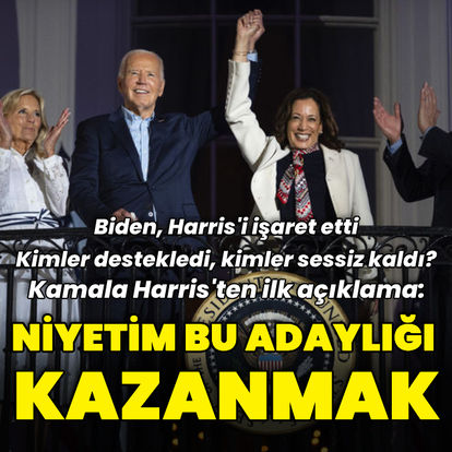 ABD Başkanı Biden yarıştan çekildi, Başkan Yardımcısı Harris'i işaret etti: İlk açıklaması ne oldu?