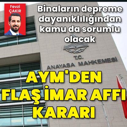 AYM'den flaş imar affı kararı