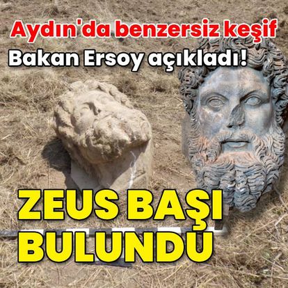 Aydın'da benzersiz keşif! Bakan Ersoy açıkladı... Zeus başı bulundu