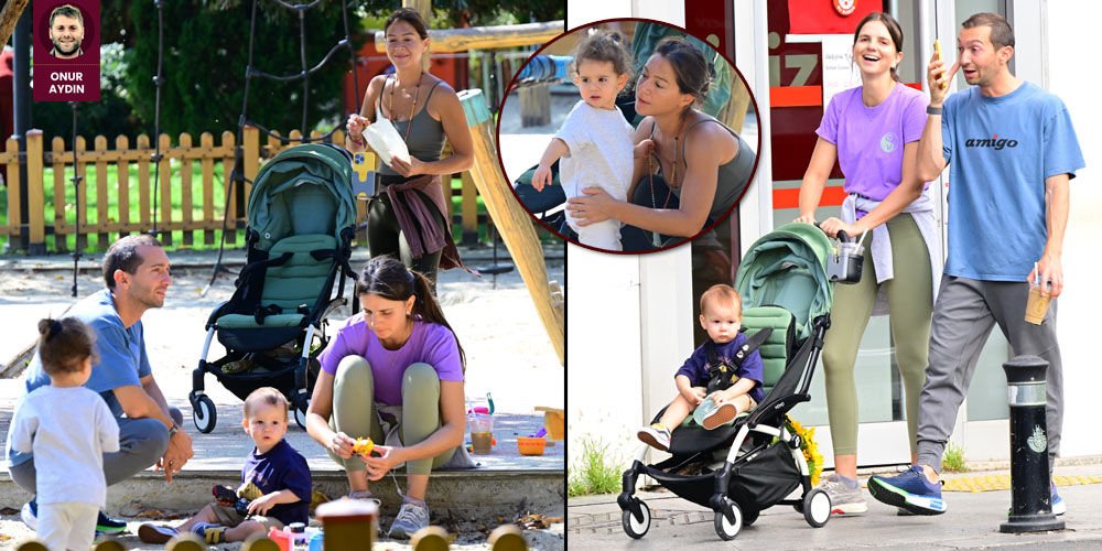 Çocuklarıyla parkta eğlendiler...