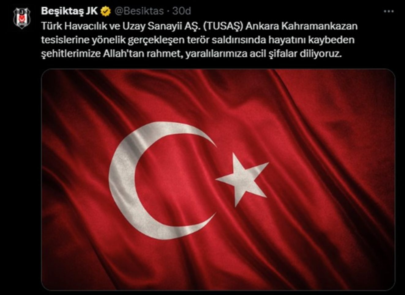 Spor camiası TUSAŞ'a yönelik terör saldırısı için tek yürek oldu! Kınama mesajları peş peşe geldi - 1. Resim