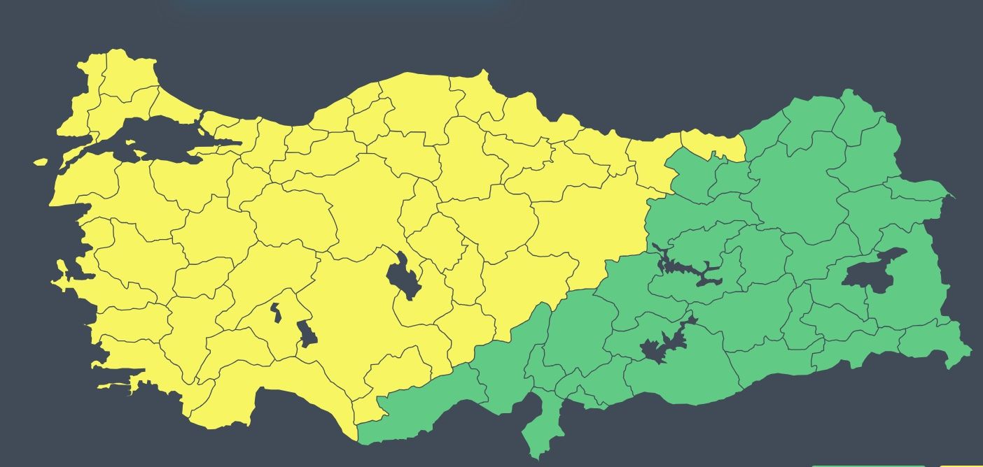 Meteoroloji, 49 il için sarı kodlu uyarı yayınladı