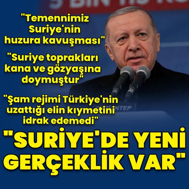 Cumhurbaşkanı Erdoğan: Temennimiz Suriye'nin huzura kavuşması