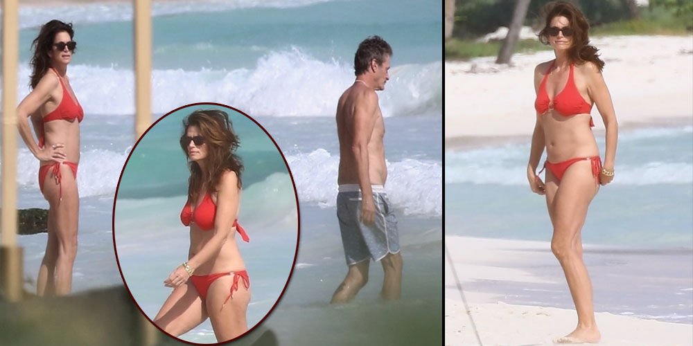 Cindy Crawford, eşiyle tatile çıktı