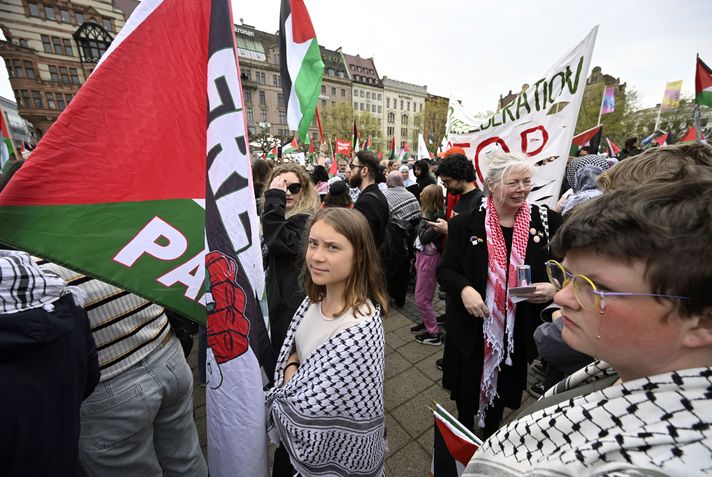 İklim aktivisti Greta Thunberg, Malmö'de İsrail protestosunda (Eurovision) 