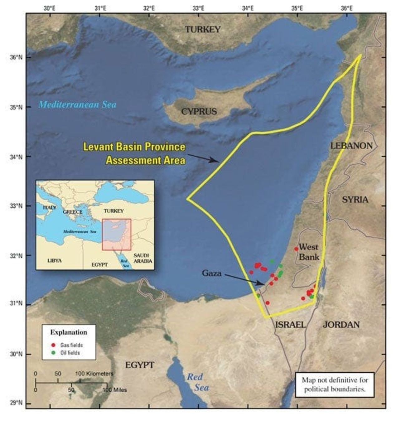 İsrail'in dayattığı ve gaz çıkarmaya başladığı Levant Bölgesi...