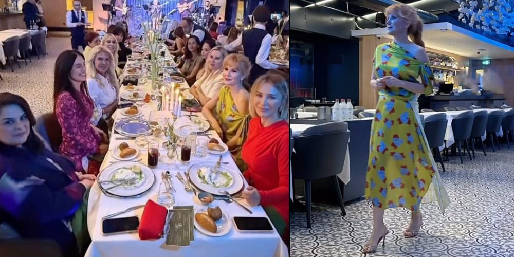 Dostlarıyla akşam yemeğinde...