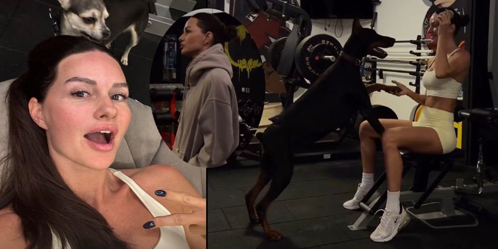 Minik dostu Gia ile spor yaptı