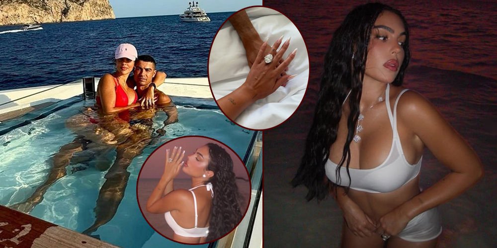 Georgina yüzüğüyle poz verdi