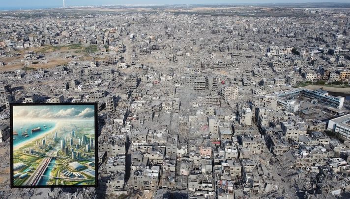 Denize nazır Gazze harabeleri ve projedeki Gazze