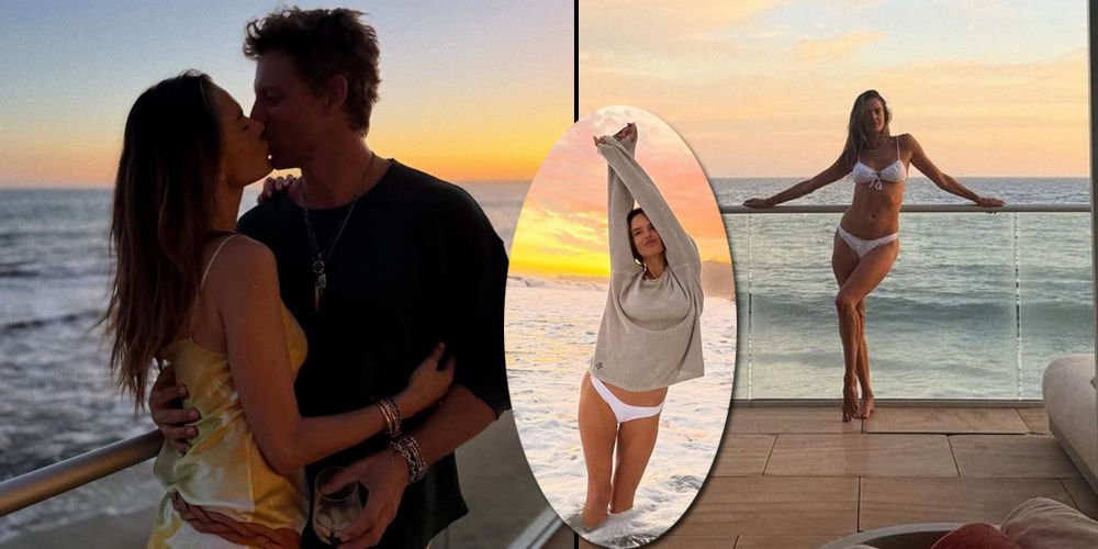 Malibu'da denize girdi...