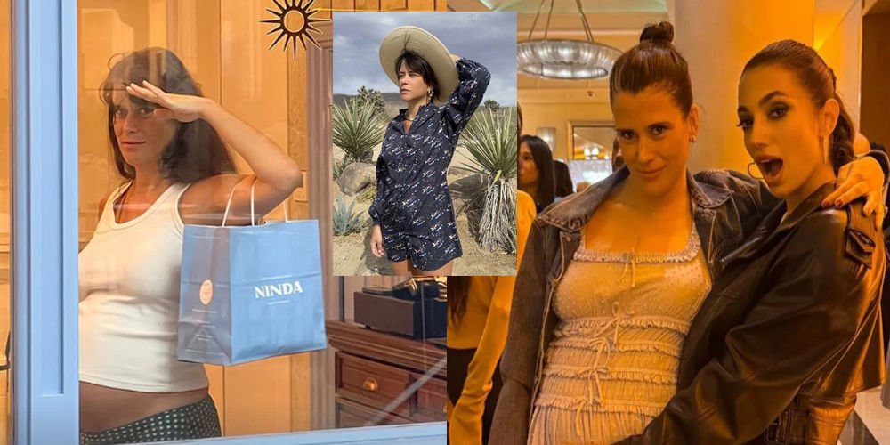 Karnı burnunda poz verdi