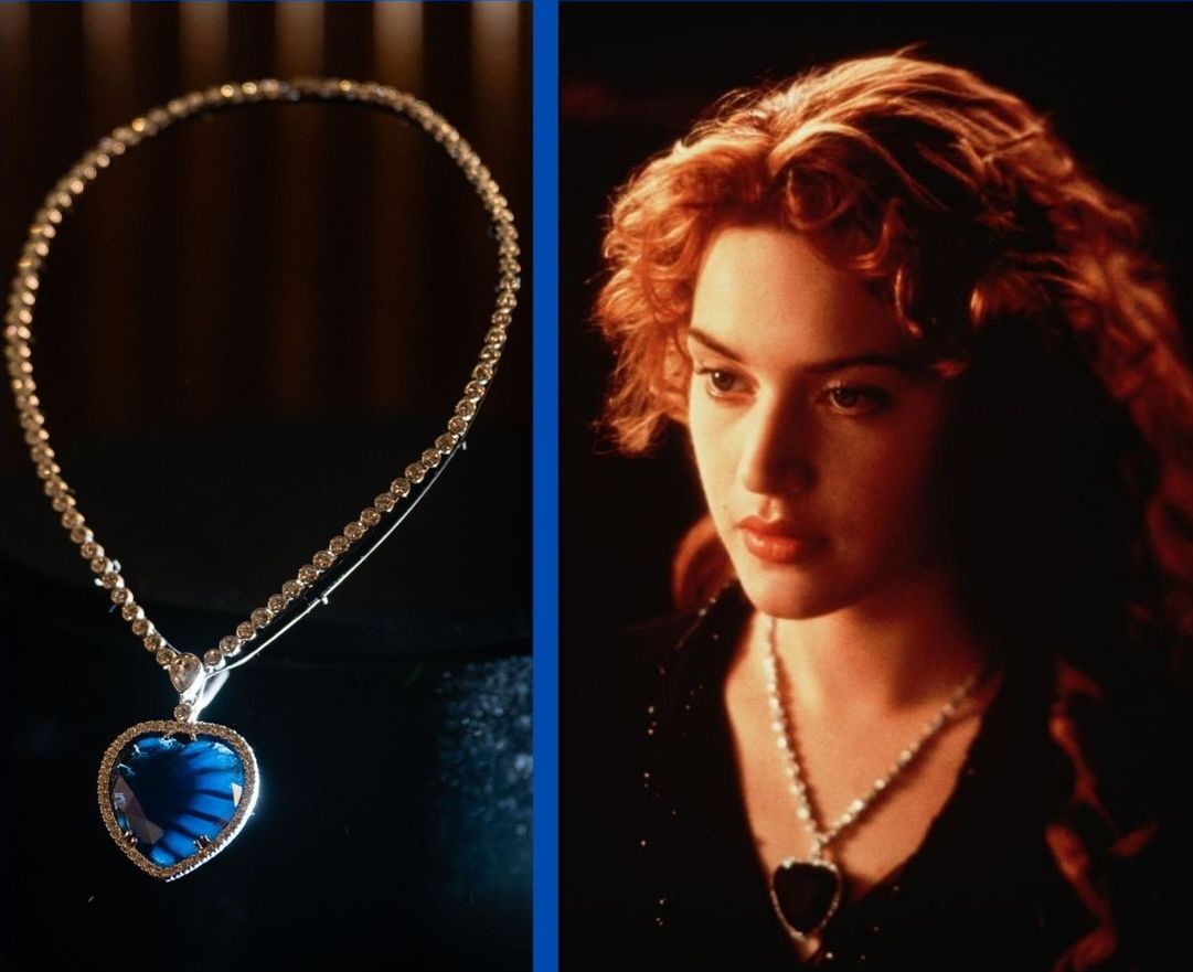 1997 yapımı 'Titanic'de 'Rose DeWitt Bukater'ın taktığı kolye de sergileniyor. 