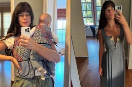 Bebeğiyle poz verdi