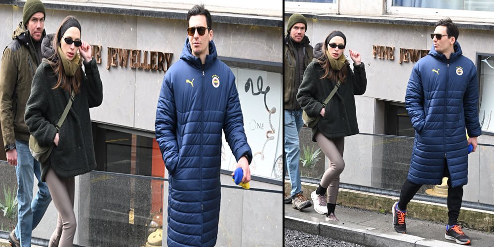 Eşiyle caddeye çıktı