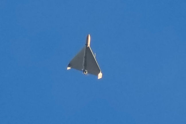 Ukrayna Savaşı'nda kullanılan İran üretimi Shahed tipi bir insansız hava aracı 