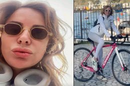 Oğluyla bisiklet sürdü