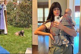 Bebeğiyle çekim yaptı