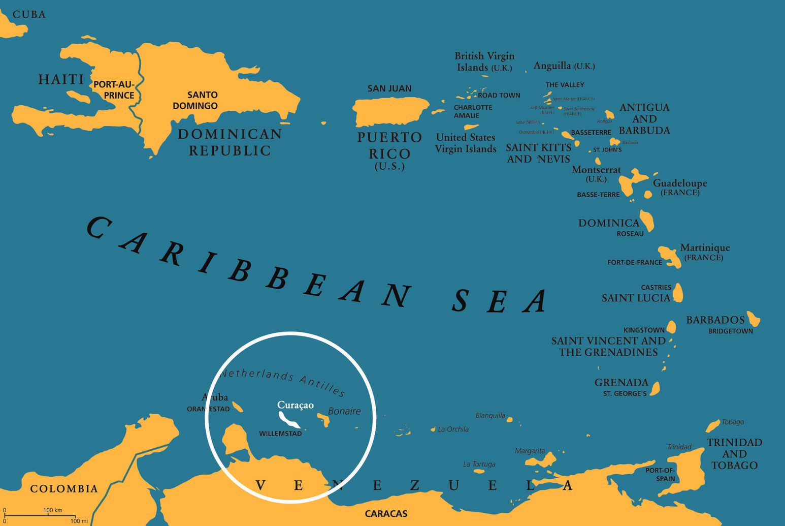 İstanbul'dan Curaçao'ya olan uçuş mesafesi, 9.767 kilometre olup, yolculuk 18 saat sürüyor.