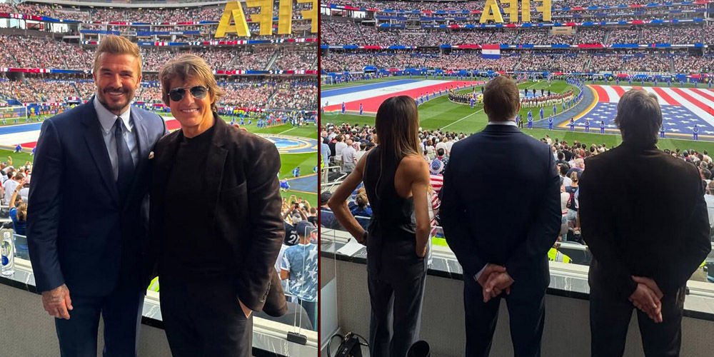 David Beckham ve Tom Cruise tribünde yan yana
