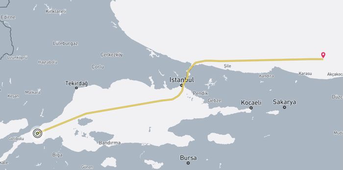 TUĞBERK İMAMOĞLU isimli gemi son olarak Çanakkale Boğazı girişinde sinyal verdi.