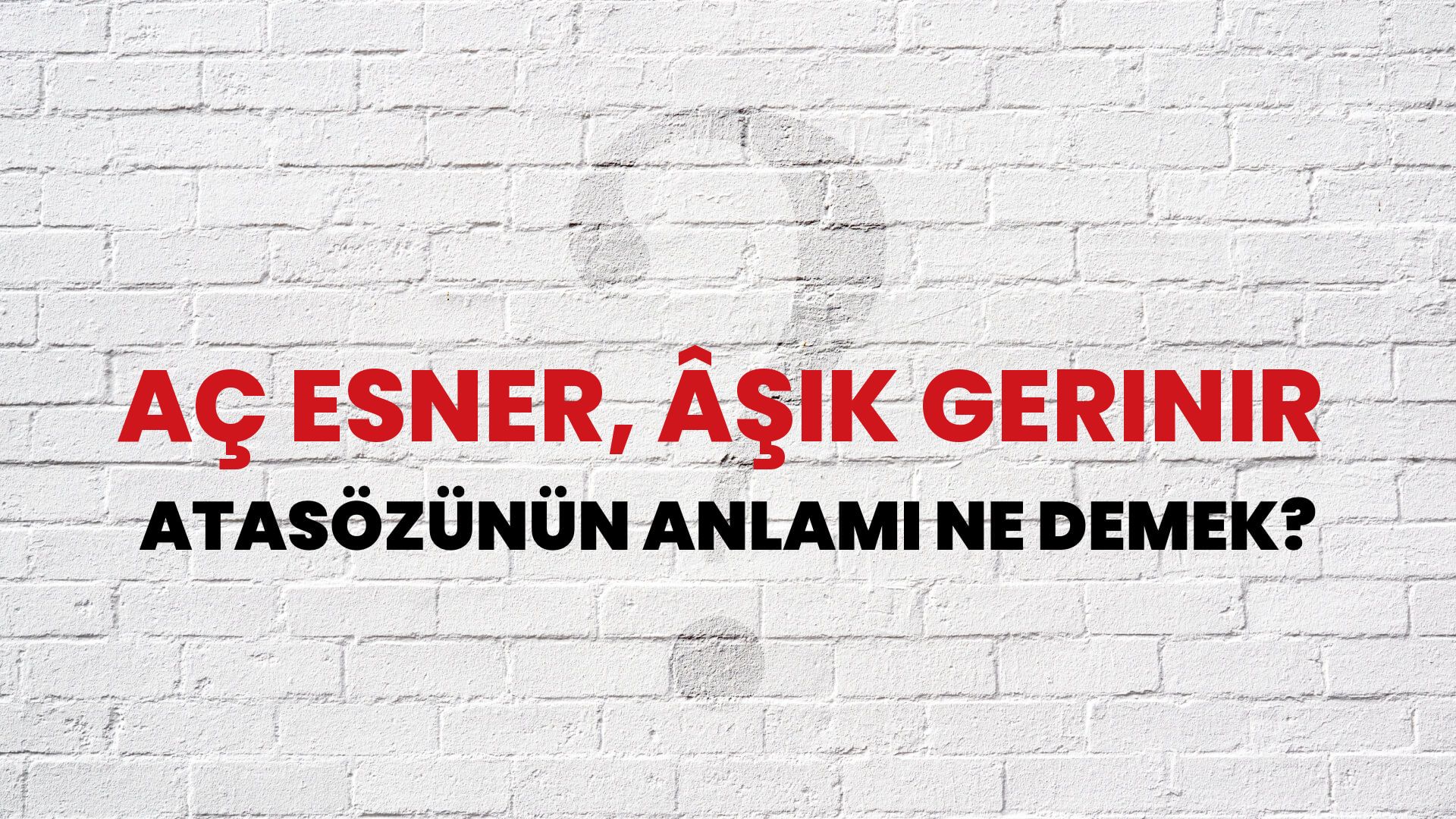 Aç esner, âşık gerinir Atasözünün Anlamı Ne Demek?
