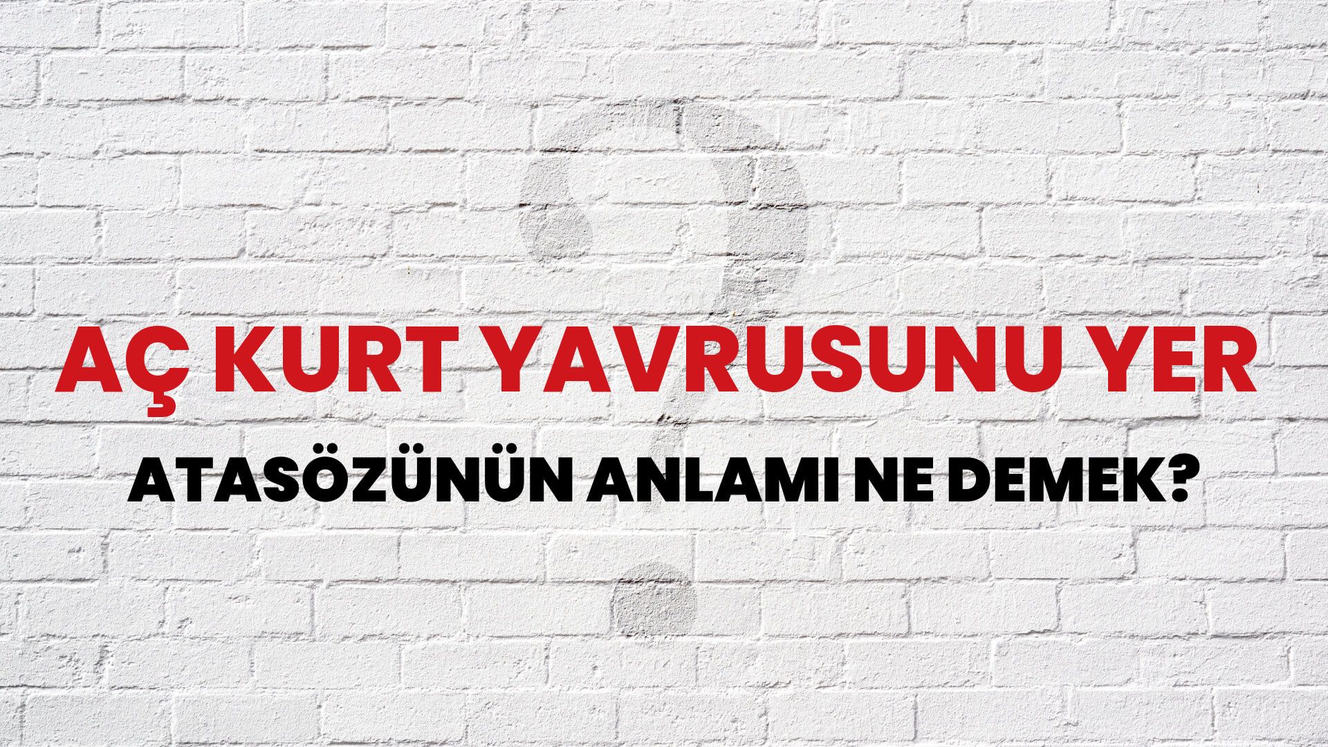 Aç kurt yavrusunu yer Atasözünün Anlamı Ne Demek?