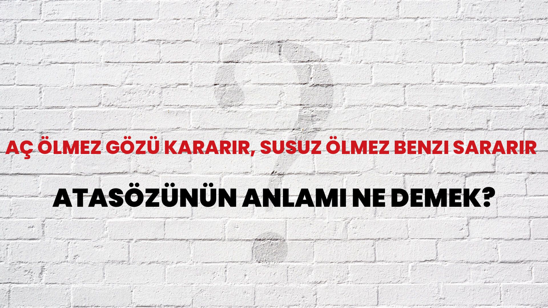 Aç ölmez gözü kararır, susuz ölmez benzi sararır Atasözünün Anlamı Ne Demek?