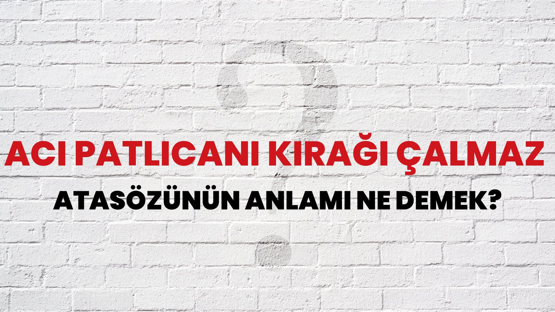 Acı patlıcanı kırağı çalmaz Atasözünün Anlamı Ne Demek?