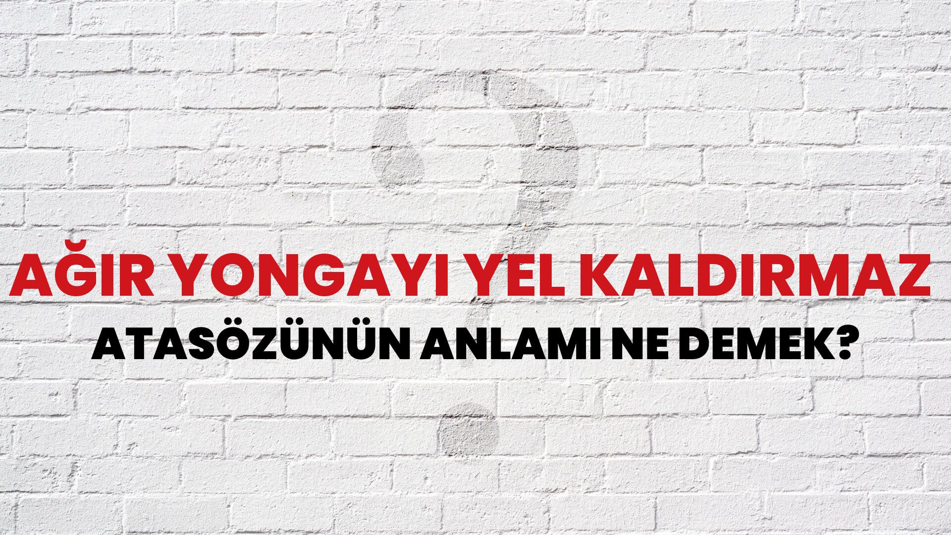 Ağır yongayı yel kaldırmaz Atasözünün Anlamı Ne Demek?