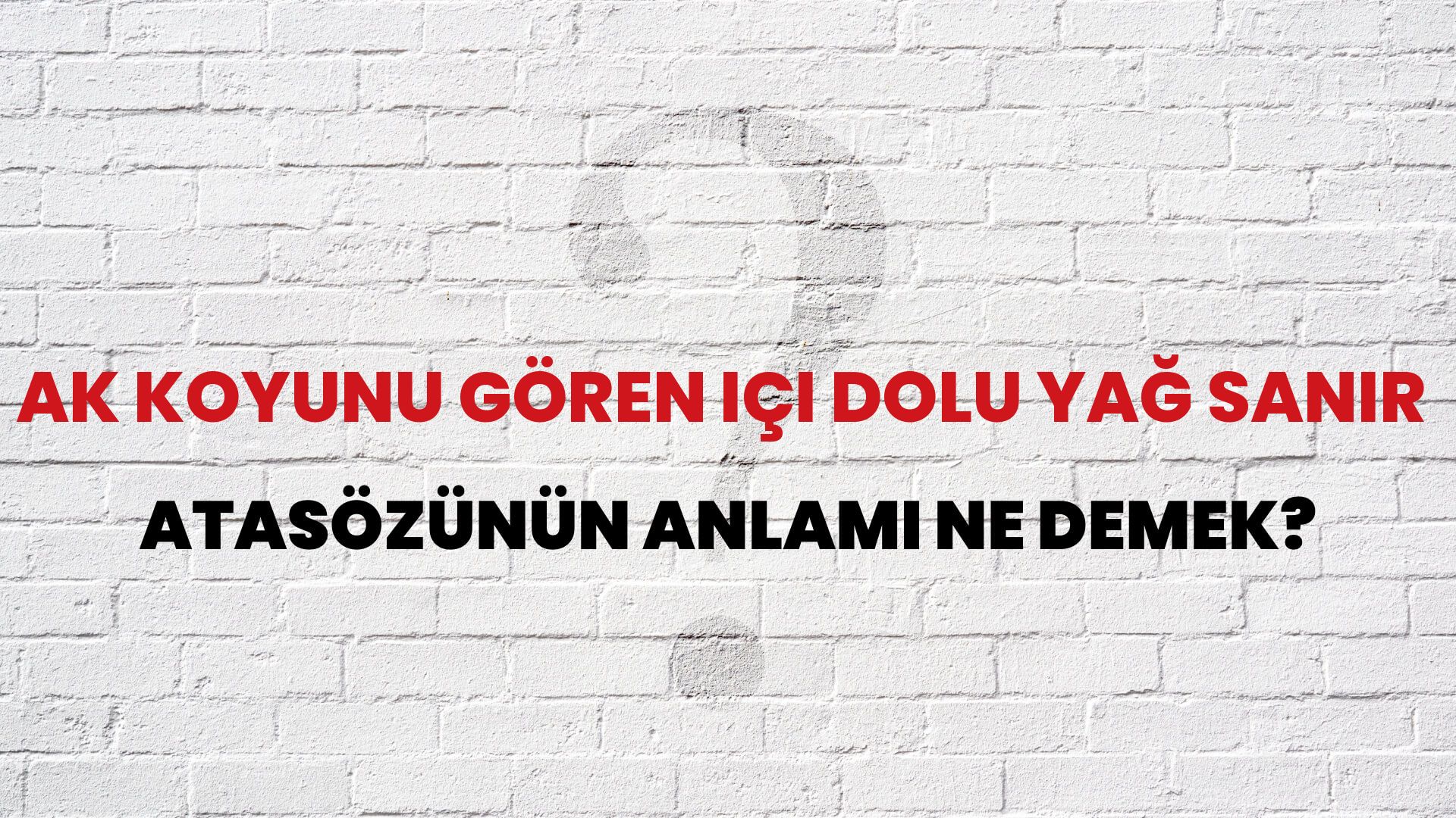 Ak koyunu gören içi dolu yağ sanır Atasözünün Anlamı Ne Demek?