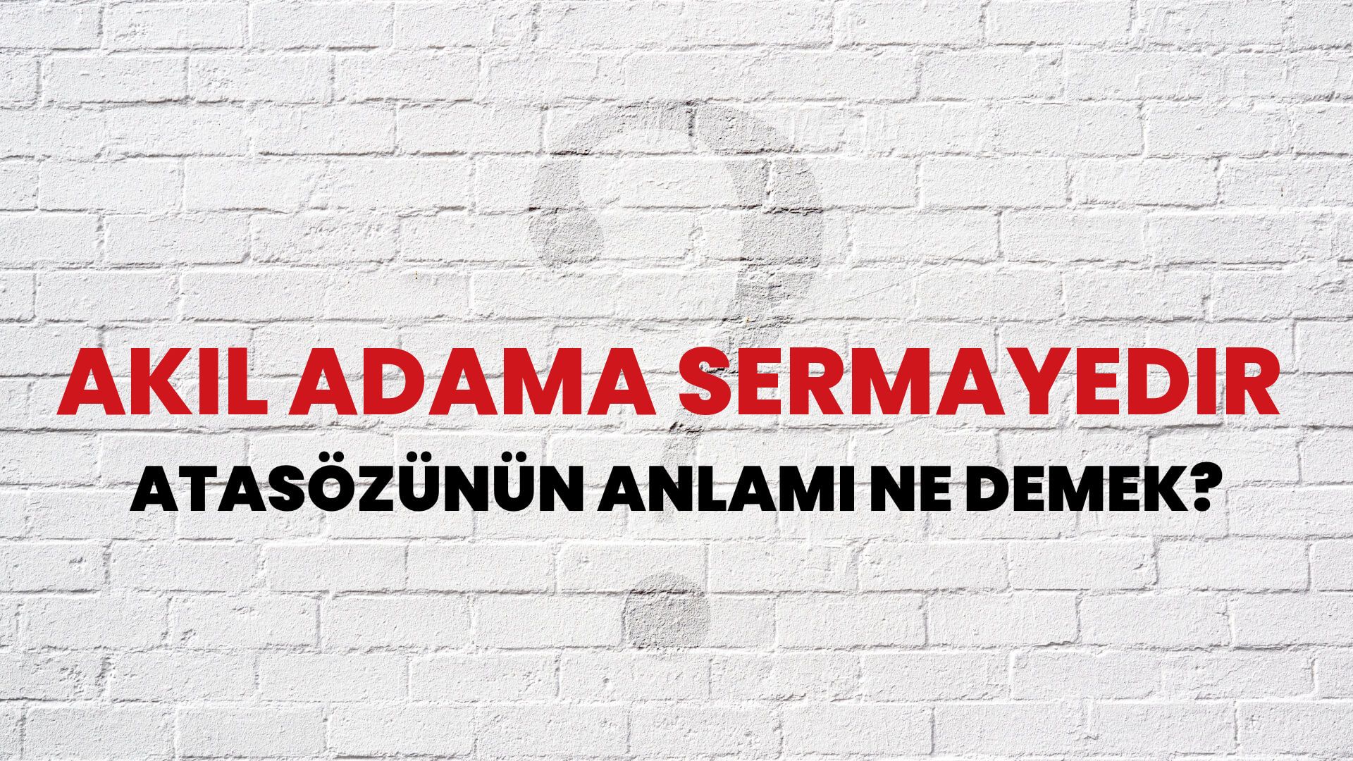 Akıl adama sermayedir Atasözünün Anlamı Ne Demek?