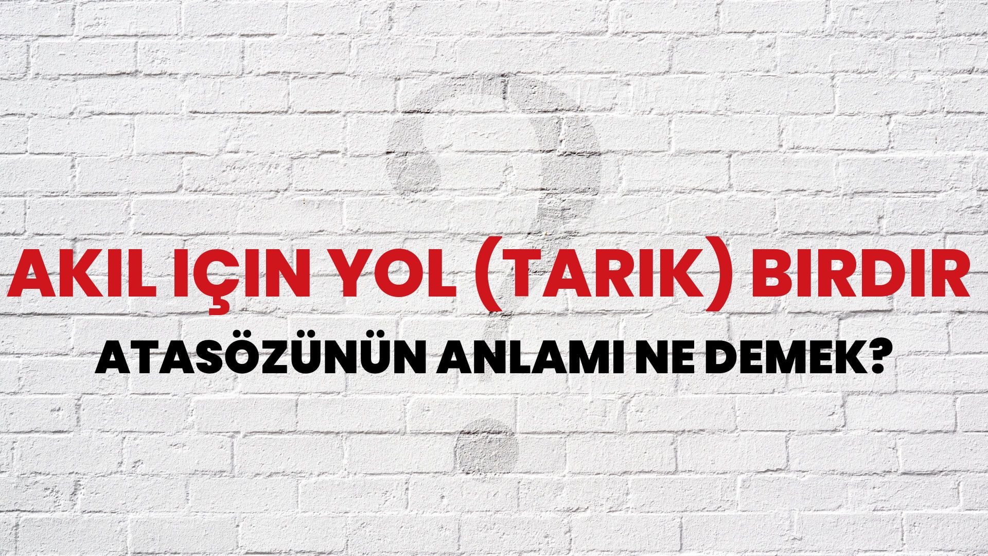Akıl için yol (tarik) birdir Atasözünün Anlamı Ne Demek?