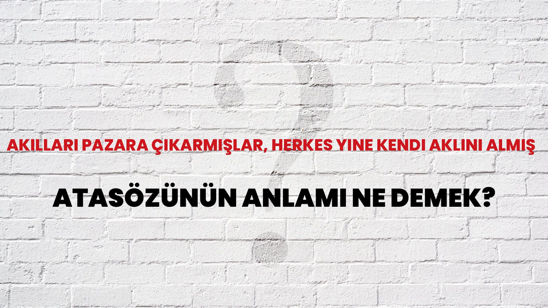 Akılları pazara çıkarmışlar, herkes yine kendi aklını almış Atasözünün Anlamı Ne Demek?