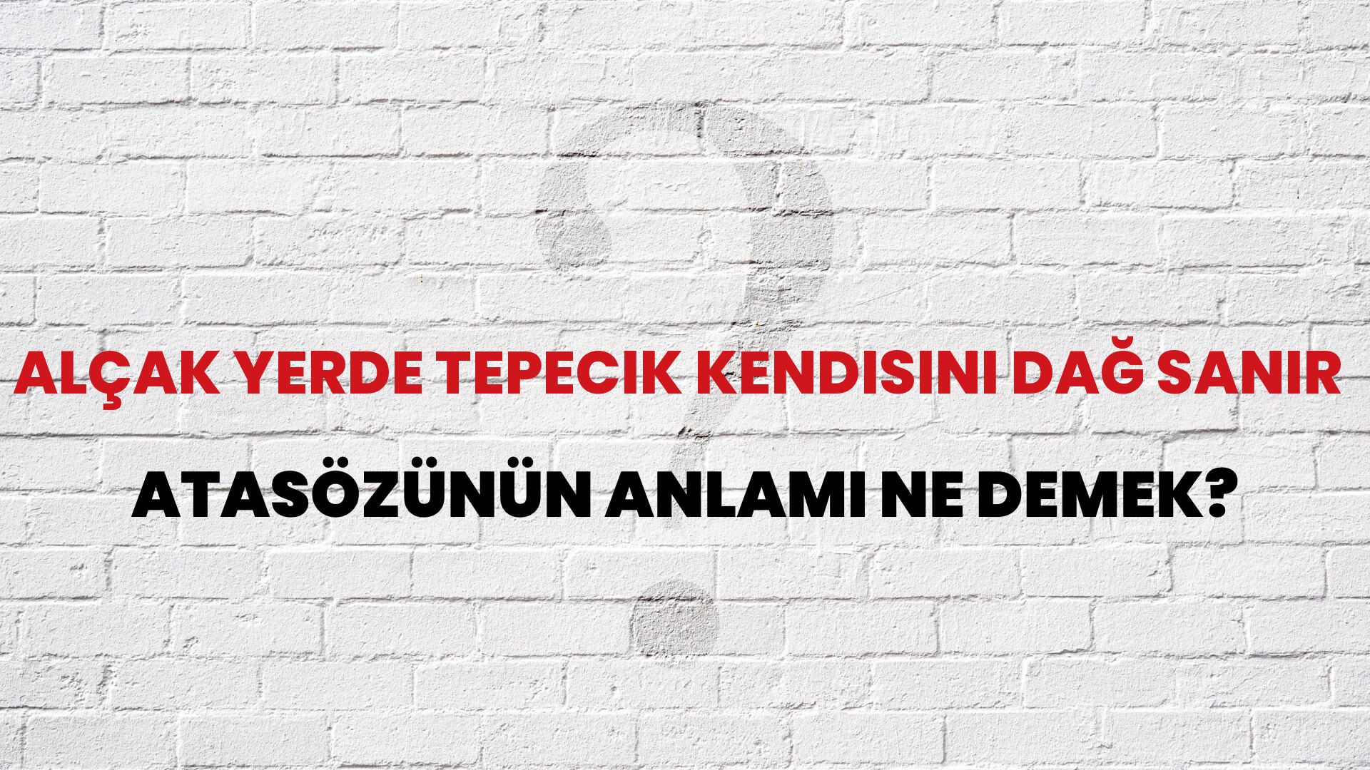 Alçak yerde tepecik kendisini dağ sanır Atasözünün Anlamı Ne Demek?