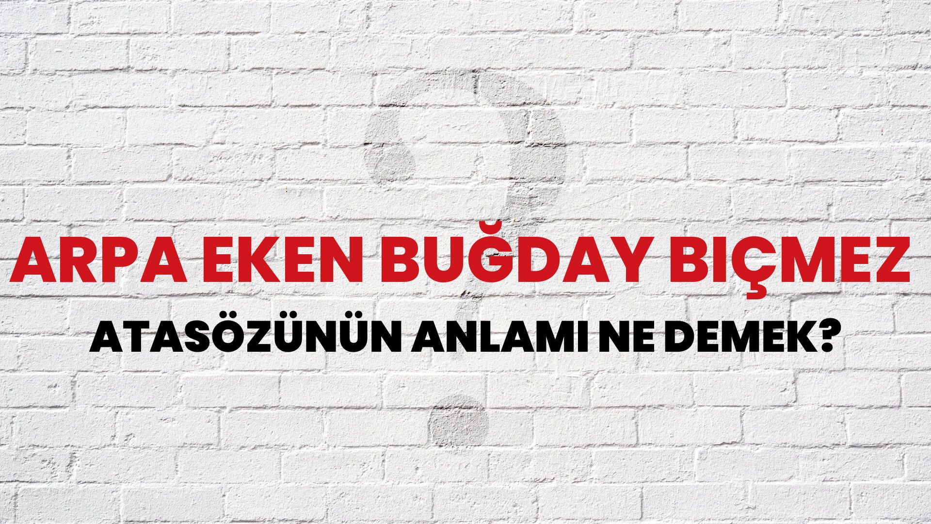 Arpa eken buğday biçmez Atasözünün Anlamı Ne Demek?