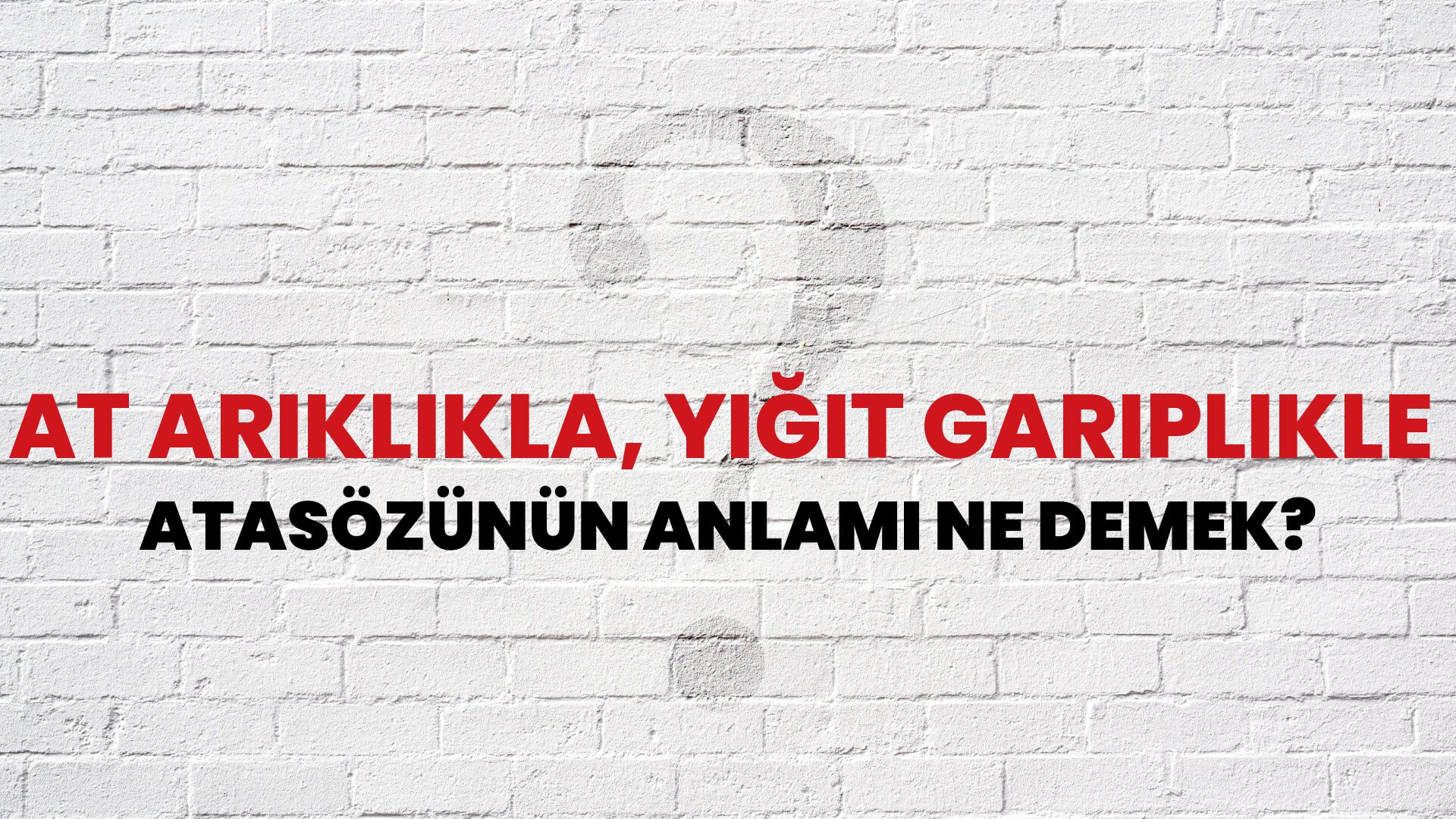 At arıklıkla, yiğit gariplikle Atasözünün Anlamı Ne Demek?