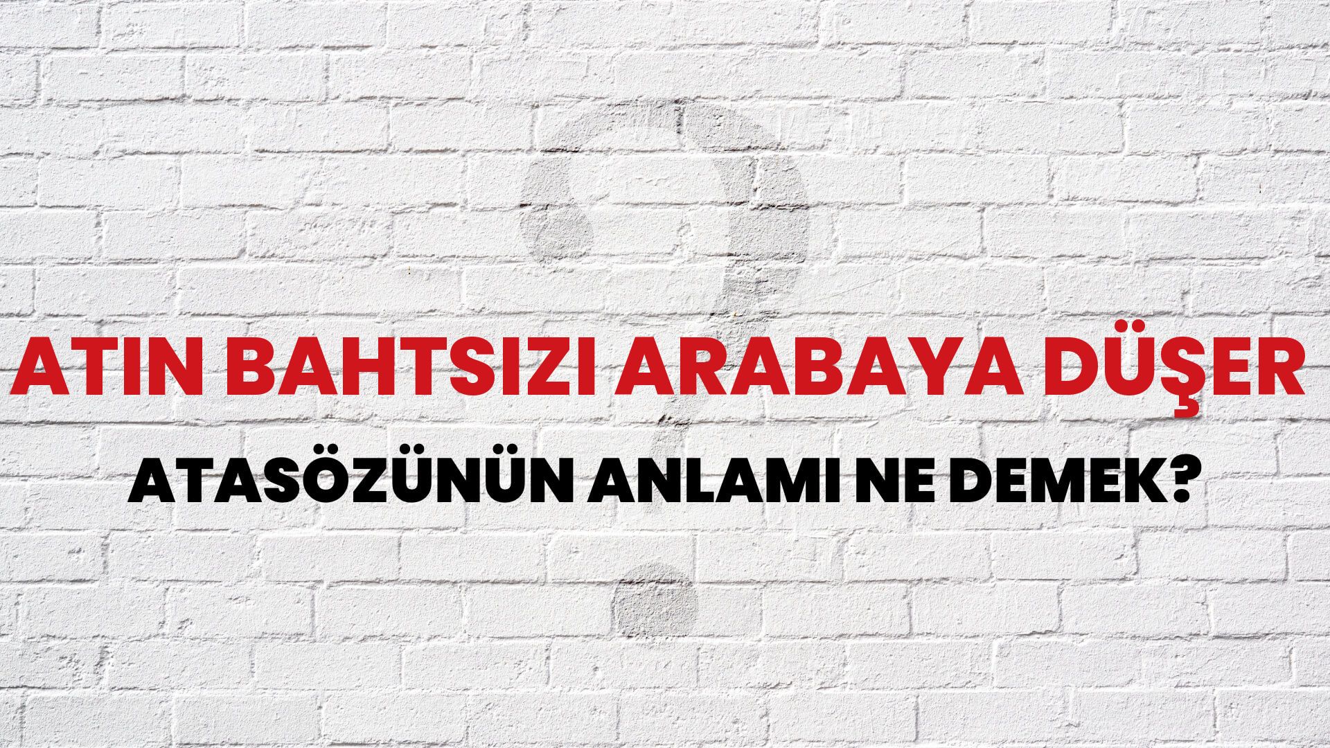 Atın bahtsızı arabaya düşer Atasözünün Anlamı Ne Demek?